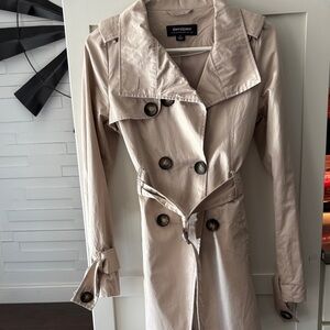 CoffeeShop Light Tan Double-Breasted Pea Coat